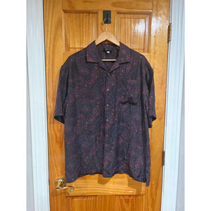Vintage J.T. Beckett 100 Silk Paisley Shirt Mens M 90s